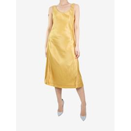 Acne-Yellow satin slip dress - size UK 8-Yellow