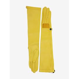 Lanvin-Yellow leather long gloves-Yellow