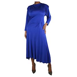 Isabel Marant-Vestido midi de satén Jaboti azul real - talla UK 14-Azul