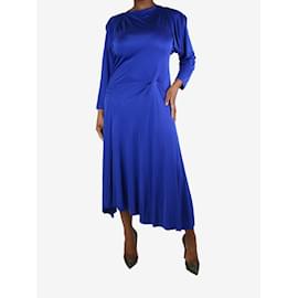 Isabel Marant-Royal blue Jaboti satin midi dress - size UK 14-Blue