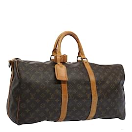 Louis Vuitton-Louis Vuitton Monogram Keepall Bandouliere 50 Bolsa Boston M41416 LV Auth 63736-Monograma