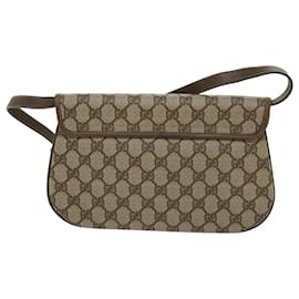 Gucci-GUCCI GG Supreme Web Sherry Line Shoulder Bag Beige Red 10 02 051 auth 63681-Red,Beige