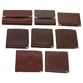 Cartier-CARTIER Wallet Leather 8Set Wine Red Auth ar11263-Other