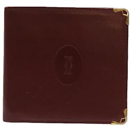 Cartier-CARTIER Wallet Leather 8Set Wine Red Auth ar11263-Other