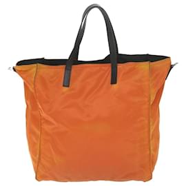 Prada-PRADA Tote Bag Nylon 2way Orange Auth 63385-Orange