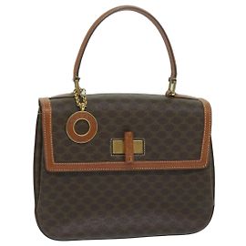 Céline CELINE Borsa a mano in tela macadam Pelle PVC Marrone Auth ep2930 Marrone