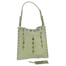 Prada-PRADA Hand Bag Suede Green Auth 63978-Green
