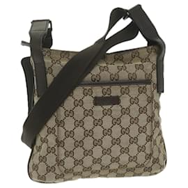 Gucci-GUCCI GG Canvas Shoulder Bag Beige 122793 Auth ki3975-Beige
