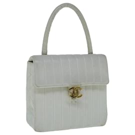 Chanel-CHANEL Mademoiselle COCO Mark Bolsa de mão couro branco CC Auth 63770-Branco