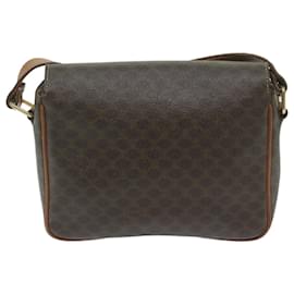 Céline-CELINE Macadam Canvas Shoulder Bag PVC Leather Brown Auth bs11412-Brown
