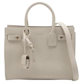 Saint Laurent-Sac De Jour Baby Grained Leather 2-Ways Tote Bag Off-white-Other