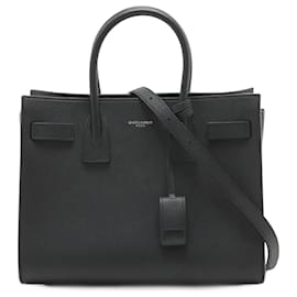 Saint Laurent-Sac De Jour Baby MF Grained Leather 2-Ways Tote Bag Black-Black