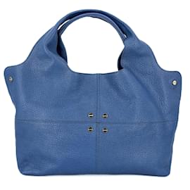 Autre Marque-Tote Shoulder Bag Leather Blue-Blue