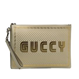 Gucci-Pochette Gucci Guccy Sega bianca-Bianco
