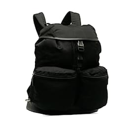 Prada-Black Prada Tessuto Backpack-Black