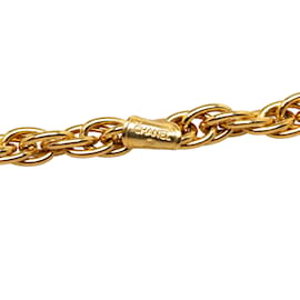 Chanel-Goldfarbene Halskette mit Chanel-CC-Medaillonkragen-Golden