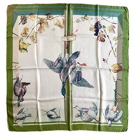 Lenço Hermès de seda branco 85x85 cm Branco