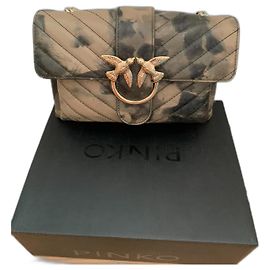 Pinko Sunset leather handbag khaki Khaki