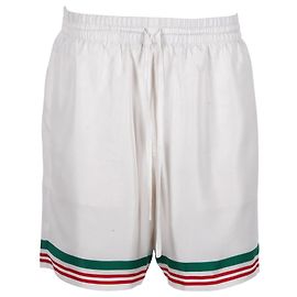 Shorts com bainha listrada Casablanca em seda branca Branco