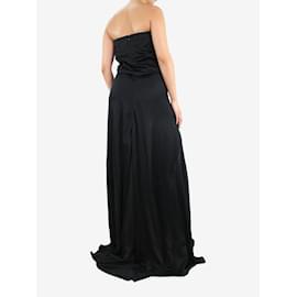 Alexander Mcqueen-Black silk maxi dress - size UK 8-Black