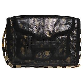 Pierre Hardy Borsa con patta Alpha con stampa serpente nera Nero