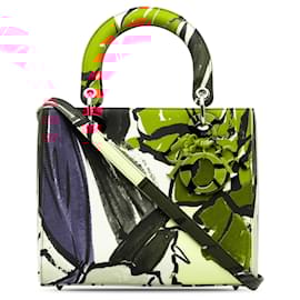 Dior-Dior Blue Medium Floral Graffiti Lady Dior-Blue