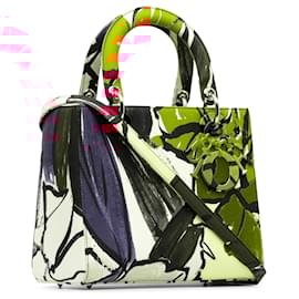 Dior-Dior Blue Medium Floral Graffiti Lady Dior-Blue