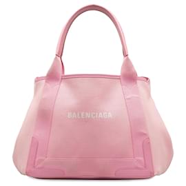 Balenciaga-Balenciaga Pink Navy Cabas XS-Pink