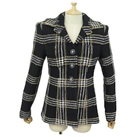 Chanel-CHANEL JACKET WITH CC LOGO BUTTONS M 38 TWEED P40049V28905 ART CRAFTS JACKET-Multiple colors