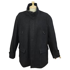 Burberry-Burberry coat 3665674 IN ANTHRACITE GRAY WOOL 52 L GRAY WOOL COAT-Dark grey