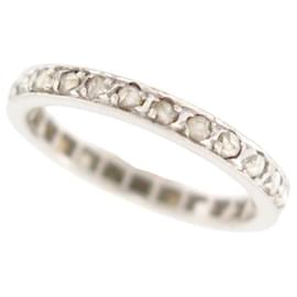 Autre Marque-ANILLO ALIANZA AMERICANA 25 diamantes 0.5ct oro blanco 18k t49 ANILLO ORO DIAMANTES-Plata