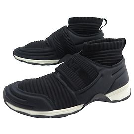 NEUF CHAUSSURES CHANEL BASKETS STRETCH G33070 STRETCH NOIR 39 SNEAKERS Noir