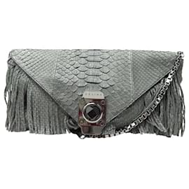 Céline-BOLSO SOBRE CON FLECOS CELINE 32BOLSO DE MANO CM DE PIEL DE PITÓN GRIS-Gris