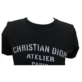 Dior-T-SHIRT ATELIER CHRISTIAN DIOR 043J615a0589 T12 S 36 T-SHIRT IN COTONE NERO-Nero
