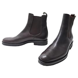 Loro Piana-NEW LORO PIANA SHOES CHELSEA BOOTS 41 41.5 FINE BROWN LEATHER BOOTS-Brown