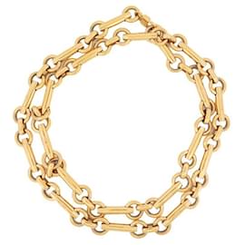 Céline-VINTAGE CELINE SAUTOIR NECKLACE SIZE 90 CM IN GOLDEN METAL GOLDEN STEEL NECKLACE-Golden