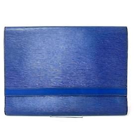 Louis Vuitton-Epi Pochette Sobre M52585-Azul