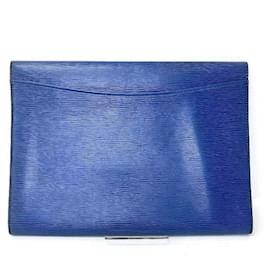 Louis Vuitton-Louis Vuitton Bolsa Embreagem De Couro Envelope Epi Pochette M52585 em boas condições-Azul