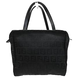 Fendi-Zucchino Canvas-Tasche mit Reißverschluss 8N0000-Schwarz