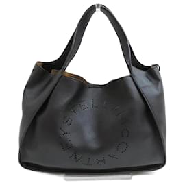 Stella Mc Cartney-Logo Punching Tote Bag-Black