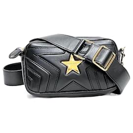 Stella Mc Cartney-Bolsa com cinto estrela em couro  529309 W8214-Preto