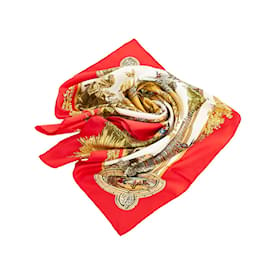 Hermès-Carre 90 Sanssoucy Silk Scarf-Red
