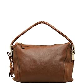 Gucci-Leather Bella Hobo Bag 269949-Brown