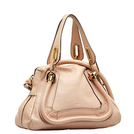 Chloé-Leather Paraty Bag-Pink