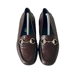 Gucci-Guccissima, leather driving loafer-Marron