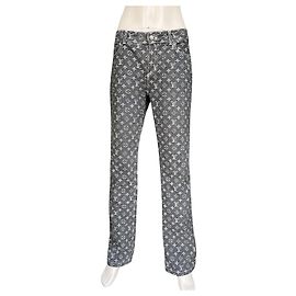 Jeanshose mit Louis Vuitton-Monogramm Grau Monogramm