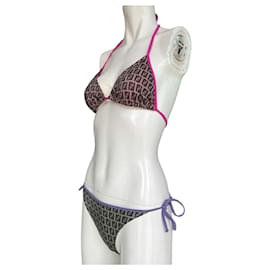 Fendi-Superb Fendi lined F zucca monogram logo bikini,-Brown,Pink,Multiple colors,Light brown,Dark brown,Monogram