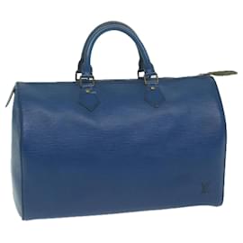 Louis Vuitton-Louis Vuitton Epi Speedy 35 Hand Bag Toledo Blue M42995 LV Auth ki4032-Other