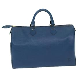 Louis Vuitton-Louis Vuitton Epi Speedy 35 Bolsa de Mão Azul Toledo M42995 LV Auth ki4032-Outro