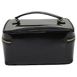 Gucci-GUCCI Vanity Bamboo Cosmetic Pouch Patent leather Black 032 1705 0150 auth 63625-Black